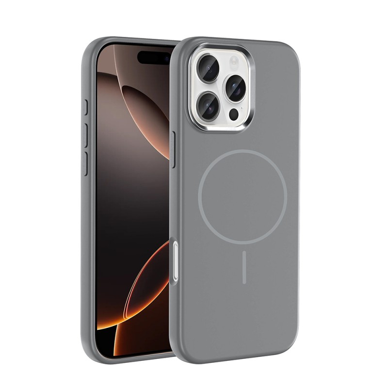 Apple iPhone 16 Pro Max Kılıf M-Safe Şarj Özellikli Metal Kamera Çerçeveli Zore Edi Silikon Kapak - 5
