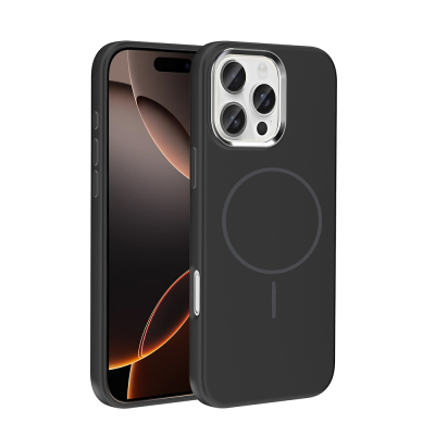 Apple iPhone 16 Pro Max Kılıf M-Safe Şarj Özellikli Metal Kamera Çerçeveli Zore Edi Silikon Kapak - Zore