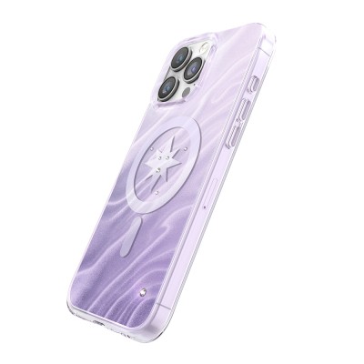 Apple iPhone 16 Pro Max Kılıf M-Safe Şarj Özellikli Orjinal Swarovski Taşlı Zore Paris Rovix Sert PC Kapak - 5