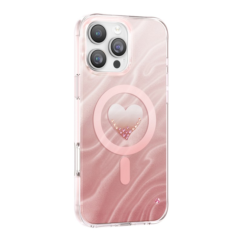 Apple iPhone 16 Pro Max Kılıf M-Safe Şarj Özellikli Orjinal Swarovski Taşlı Zore Paris Rovix Sert PC Kapak - 2