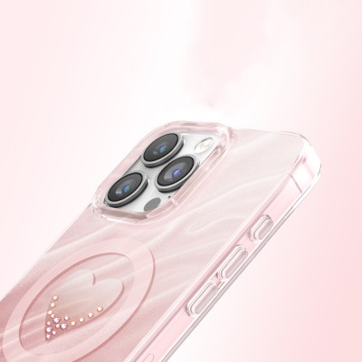 Apple iPhone 16 Pro Max Kılıf M-Safe Şarj Özellikli Orjinal Swarovski Taşlı Zore Paris Rovix Sert PC Kapak - 14