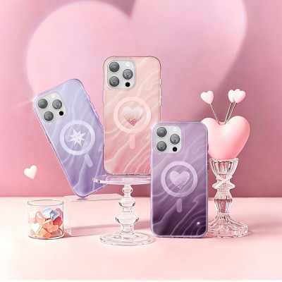 Apple iPhone 16 Pro Max Kılıf M-Safe Şarj Özellikli Orjinal Swarovski Taşlı Zore Paris Rovix Sert PC Kapak - 28