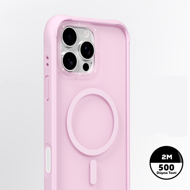 Apple iPhone 16 Pro Max Kılıf M-safe Şarj Özellikli Youngkit Macaroon Serisi Kapak - 19