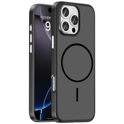 Apple iPhone 16 Pro Max Kılıf M-Safe Şarj Özellikli Zore Lora PC Kapak - Zore