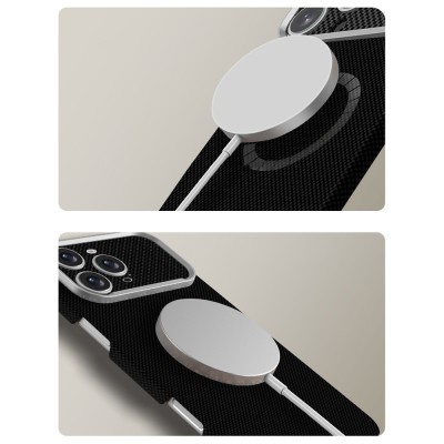 Apple iPhone 16 Pro Max Kılıf M-Safe Şarj Özellikli Zore Paris Zerre Sert PC Kapak - 12
