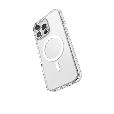 Apple iPhone 16 Pro Max Kılıf M-safe Şarj Özellikli Airbag Tasarımlı Raptic Clear Serisi Şeffaf Kapak - Raptic