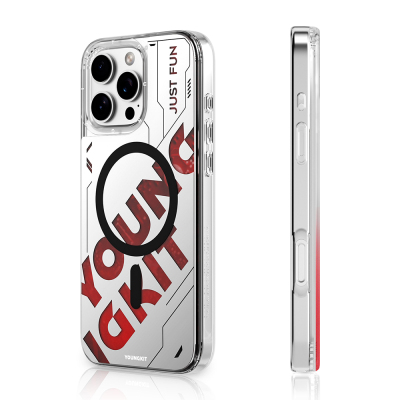 Apple iPhone 16 Pro Max Kılıf M-safe Şarj Özellikli Airbagli Çift Katmanlı Youngkit Future Streamer Serisi Kapak - Youngkit