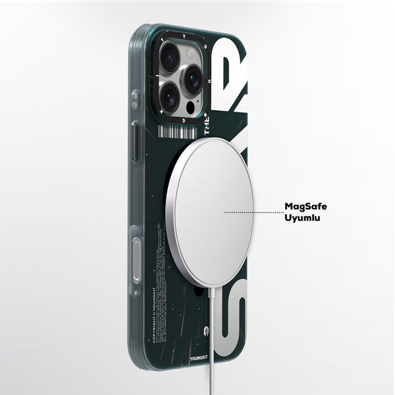 Apple iPhone 16 Pro Max Kılıf M-safe Şarj Özellikli Airbagli Hologram Tasarımlı Youngkit Interstellar Serisi Kapak - 6