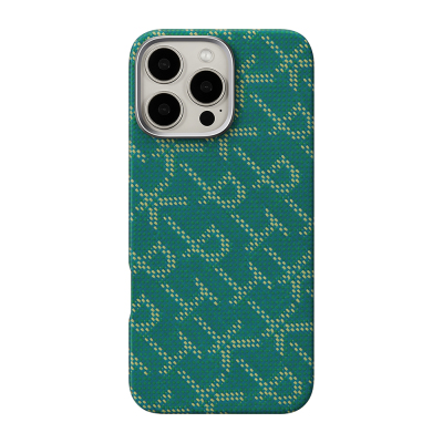 Apple iPhone 16 Pro Max Kılıf M-safe Şarj Özellikli Aramid Fiber Pitaka Tactile Woven Monogram Serisi Kapak - Pitaka