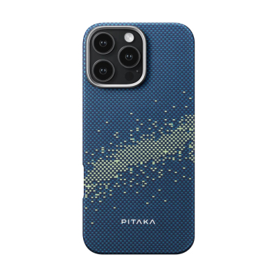 Apple iPhone 16 Pro Max Kılıf M-safe Şarj Özellikli Aramid Fiber Pitaka Tactile Woven Starpeak Serisi Milky Way Galaxy Kapak - Pitaka