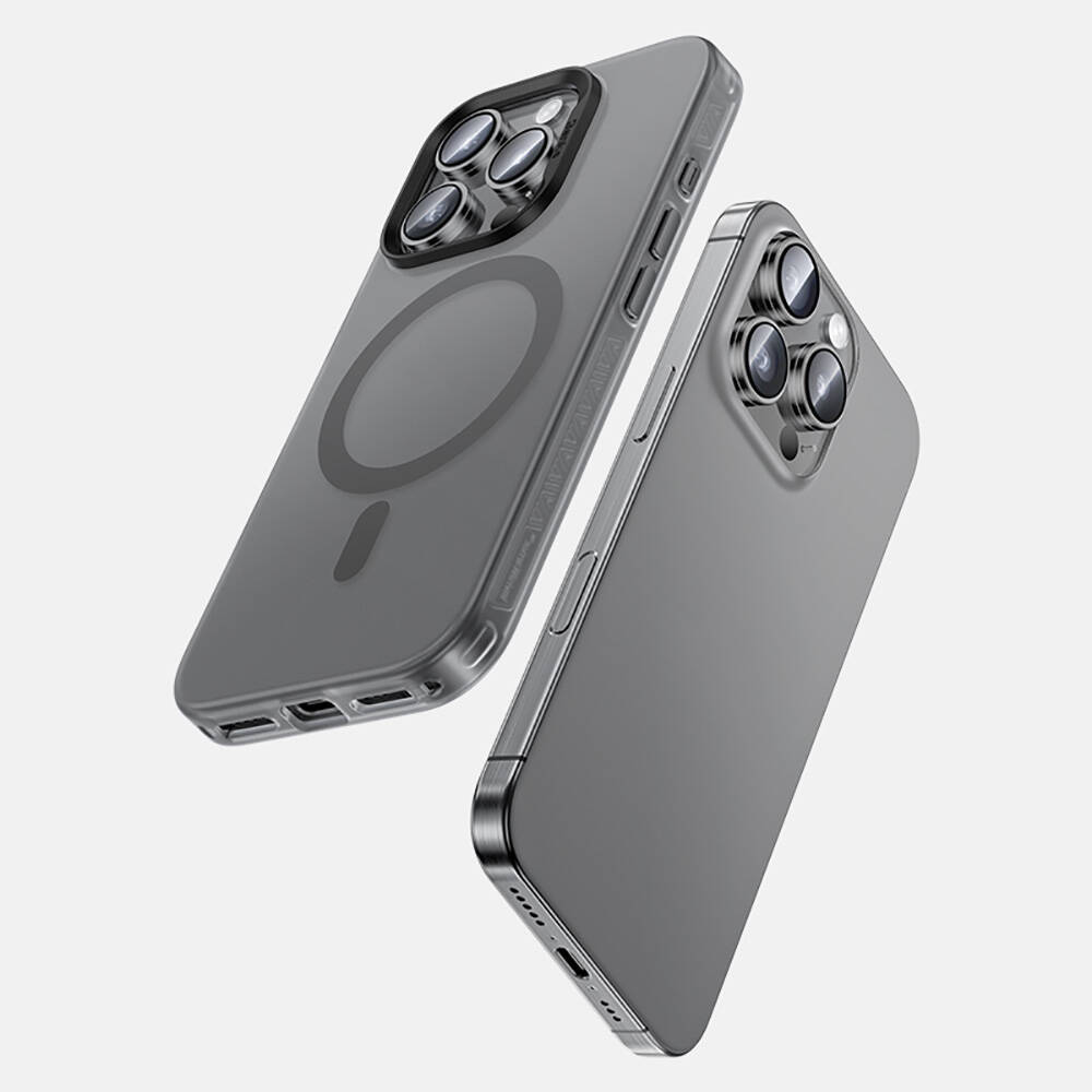 Apple iPhone 16 Pro Max Kılıf M-safe Şarj Özellikli Benks Lucid Armor Kapak - Titanyum-Gri