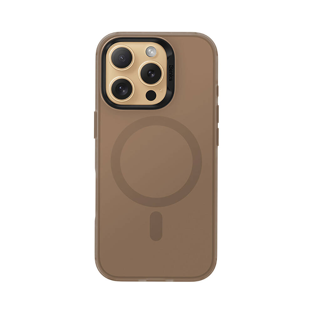 Apple iPhone 16 Pro Max Kılıf M-safe Şarj Özellikli Benks Lucid Armor Kapak - Gold
