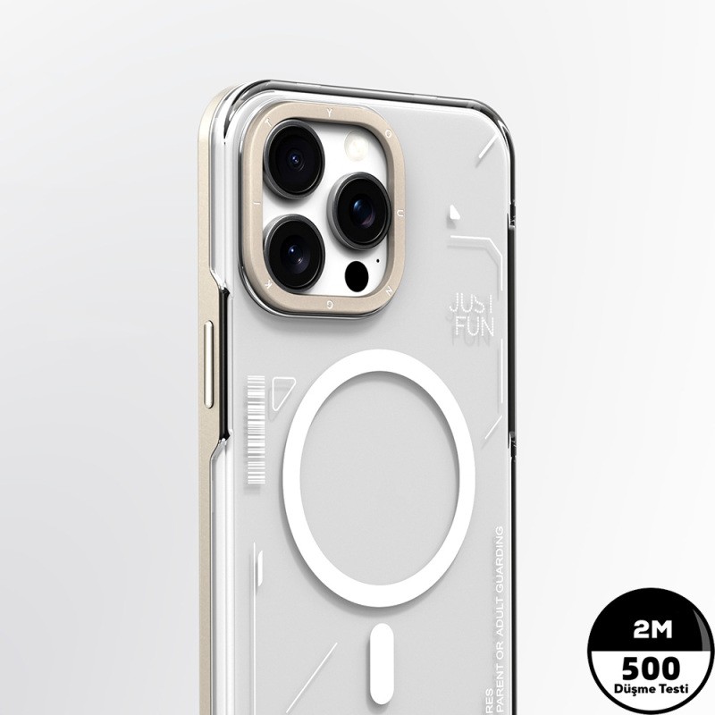 Apple iPhone 16 Pro Max Kılıf M-safe Şarj Özellikli Çıkarılabilir Arka Yüzeyli Youngkit Mecha Kapak - 9