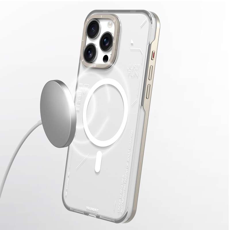Apple iPhone 16 Pro Max Kılıf M-safe Şarj Özellikli Çıkarılabilir Arka Yüzeyli Youngkit Mecha Kapak - 20