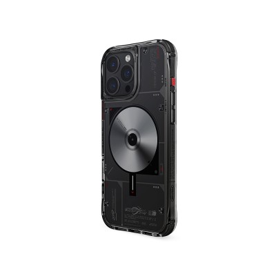 Apple iPhone 16 Pro Max Kılıf M-safe Şarj Özellikli Disk Desenli Airbag Tasarımlı Skinarma Nova Kapak - 14