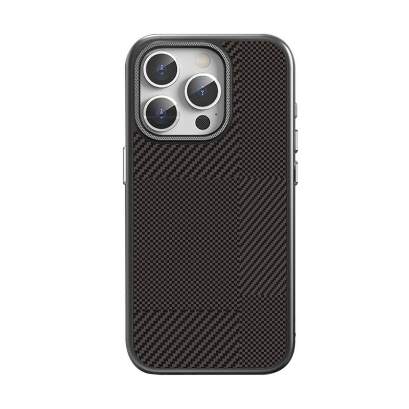 Apple iPhone 16 Pro Max Kılıf M-safe Şarj Özellikli Karbon Fiber Desenli Mutural Montage Kapak - 9