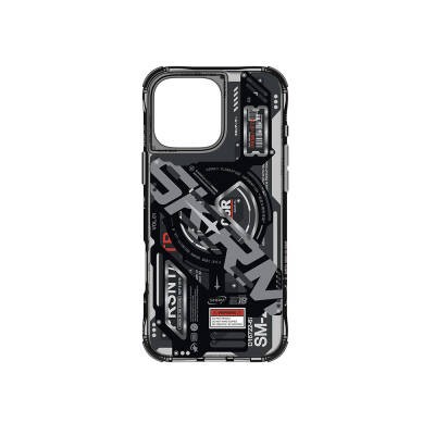 Apple iPhone 16 Pro Max Kılıf M-safe Şarj Özellikli Katmanlı Makine Temalı SkinArma Ekho Kapak - 6