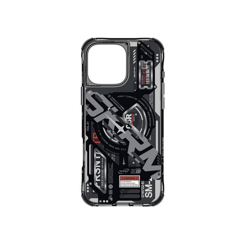 Apple iPhone 16 Pro Max Kılıf M-safe Şarj Özellikli Katmanlı Makine Temalı SkinArma Ekho Kapak - 6
