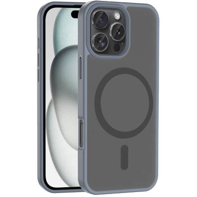 Apple iPhone 16 Pro Max Kılıf M-safe Şarj Özellikli Mat Arka Yüzey Zore Sio Kapak - Zore