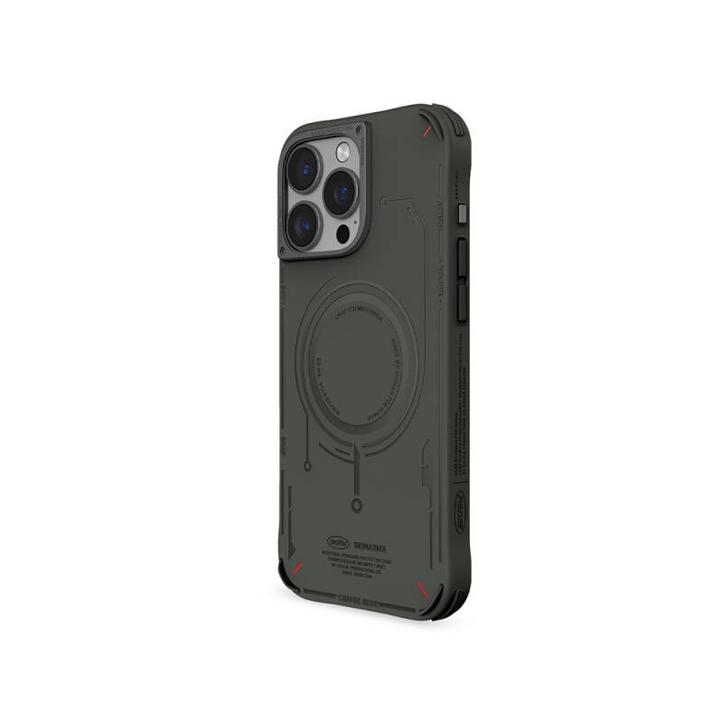 Apple iPhone 16 Pro Max Kılıf M-safe Şarj Özellikli Metal Kamera Çerçeveli Skinarma Mecha Serisi Kapak - 16