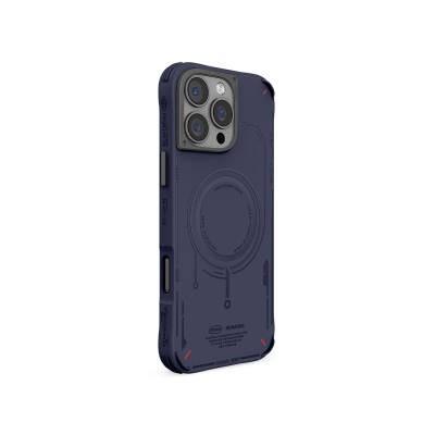 Apple iPhone 16 Pro Max Kılıf M-safe Şarj Özellikli Metal Kamera Çerçeveli Skinarma Mecha Serisi Kapak - 15