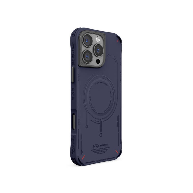 Apple iPhone 16 Pro Max Kılıf M-safe Şarj Özellikli Metal Kamera Çerçeveli Skinarma Mecha Serisi Kapak - 15