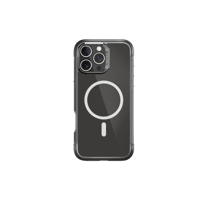 Apple iPhone 16 Pro Max Kılıf M-safe Şarj Özellikli Raptic Air Serisi Airbag Tasarımlı Metal Köşelikli Şeffaf Kapak - Raptic