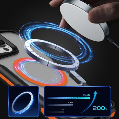 Apple iPhone 16 Pro Max Kılıf M-safe Şarj Özellikli Renkli Kenar Airbag Şeritli Zore Lamer Kapak - 8