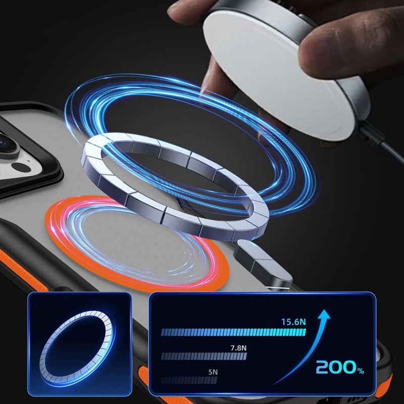 Apple iPhone 16 Pro Max Kılıf M-safe Şarj Özellikli Renkli Kenar Airbag Şeritli Zore Lamer Kapak - 8