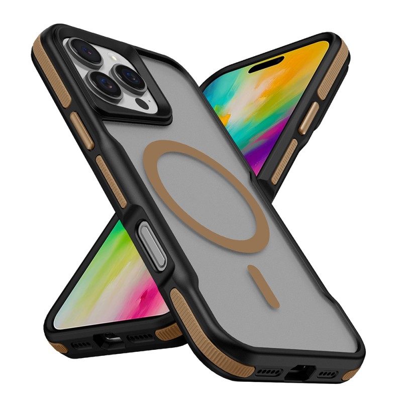 Apple iPhone 16 Pro Max Kılıf M-safe Şarj Özellikli Renkli Kenar Airbag Şeritli Zore Lamer Kapak - 4