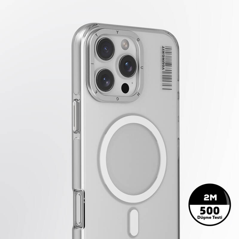 Apple iPhone 16 Pro Max Kılıf M-safe Şarj Özellikli Şeffaf Youngkit Crystal Shield Serisi Kapak - 9