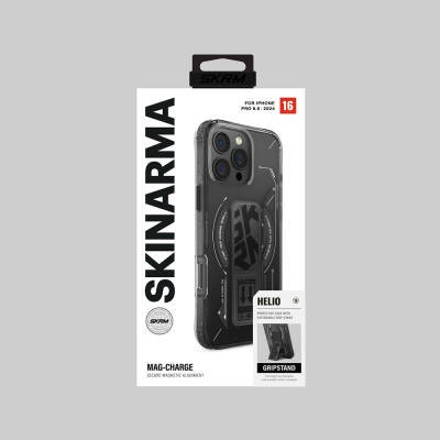 Apple iPhone 16 Pro Max Kılıf M-safe Şarj Özellikli Teknoloji Desenli Standlı Skinarma Helio Kapak - 17