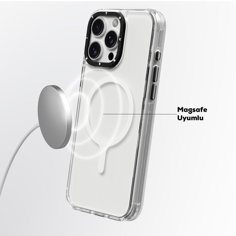 Apple iPhone 16 Pro Max Kılıf M-safe Şarj Özellikli YoungKit Crystal Color Serisi Kapak - 11