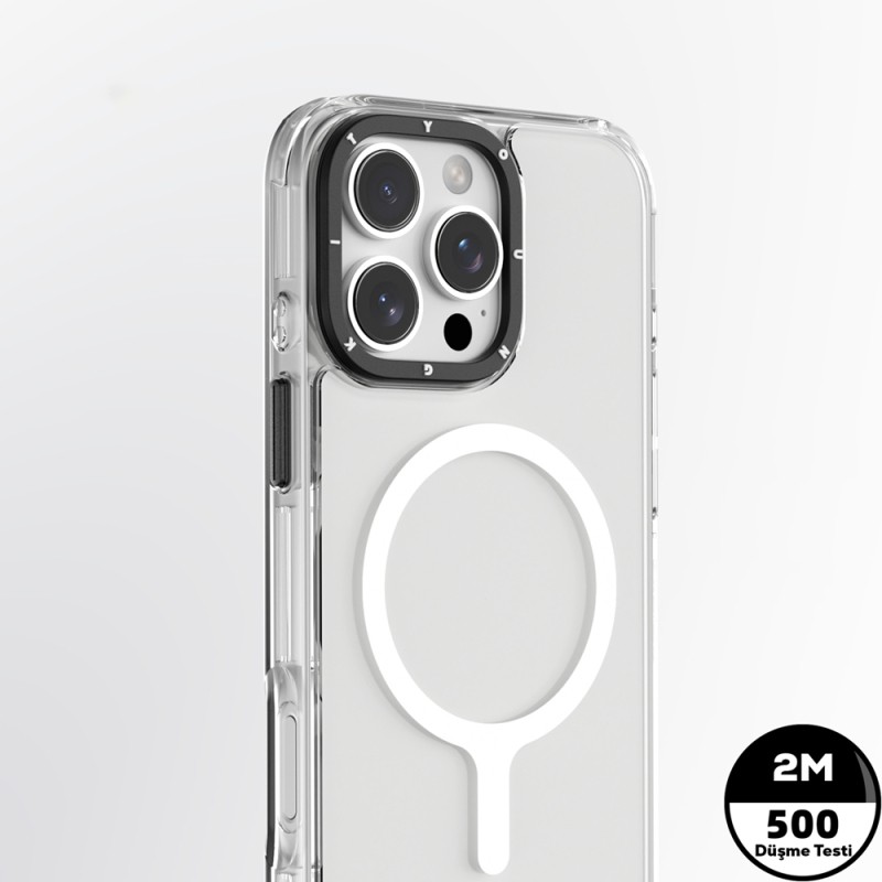Apple iPhone 16 Pro Max Kılıf M-safe Şarj Özellikli YoungKit Crystal Color Serisi Kapak - 12