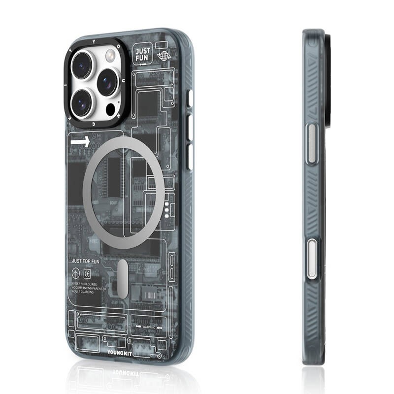 Apple iPhone 16 Pro Max Kılıf M-safe Şarj Özellikli Youngkit Technology Serisi Kapak - 3