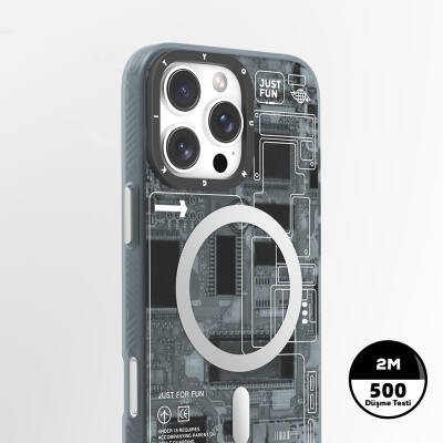 Apple iPhone 16 Pro Max Kılıf M-safe Şarj Özellikli Youngkit Technology Serisi Kapak - 6