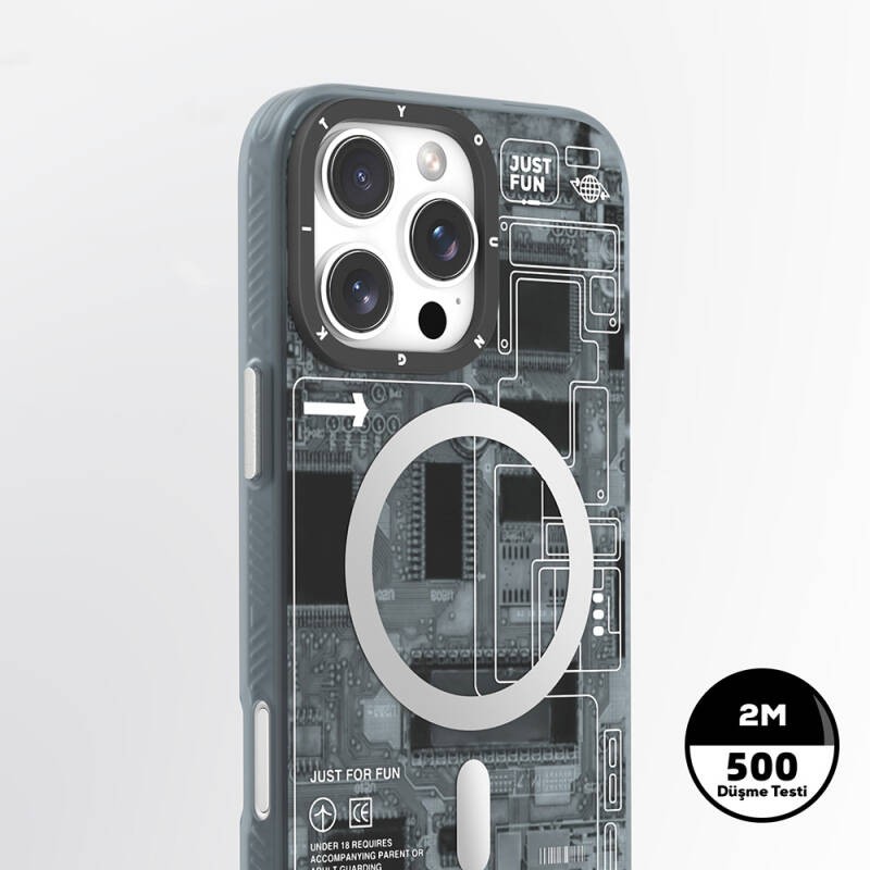 Apple iPhone 16 Pro Max Kılıf M-safe Şarj Özellikli Youngkit Technology Serisi Kapak - 6