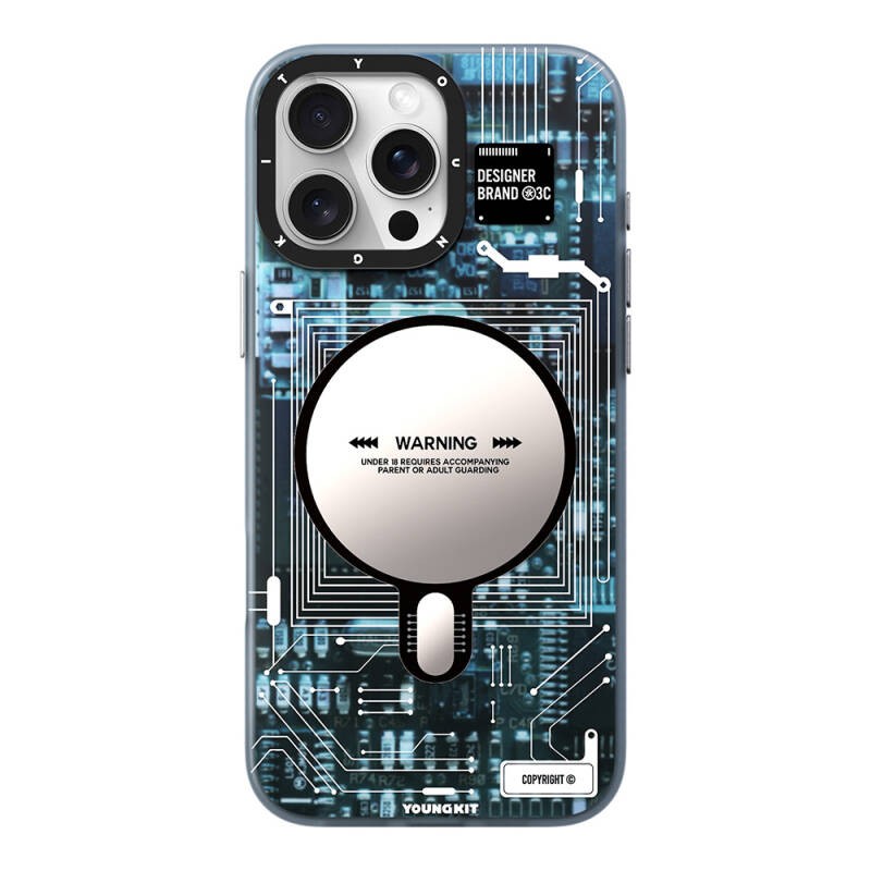 Apple iPhone 16 Pro Max Kılıf M-safe Şarj Özellikli Youngkit Technology Serisi Kapak - 9
