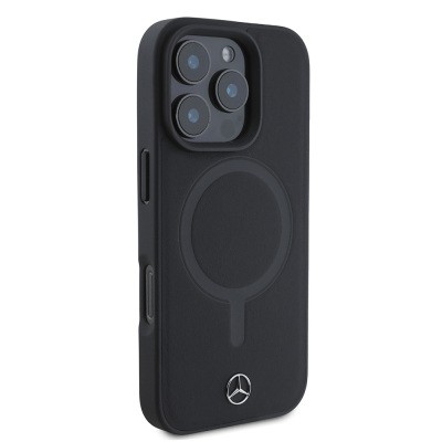 Apple iPhone 16 Pro Max Kılıf Mercedes Benz M-safe Şarj Özellikli Yumuşak Deri Orjinal Lisanslı Kapak - 4