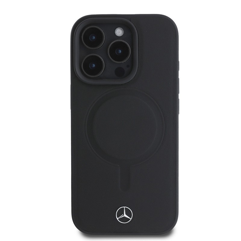 Apple iPhone 16 Pro Max Kılıf Mercedes Benz M-safe Şarj Özellikli Yumuşak Deri Orjinal Lisanslı Kapak - 3