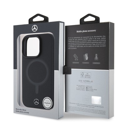 Apple iPhone 16 Pro Max Kılıf Mercedes Benz M-safe Şarj Özellikli Yumuşak Deri Orjinal Lisanslı Kapak - 8