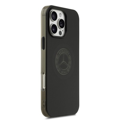 Apple iPhone 16 Pro Max Kılıf Mercedes Benz Orjinal Lisanslı M-safe Şarj Özellikli Buzlu PC Nostaljik Yıldız Dizayn Kapak - 5