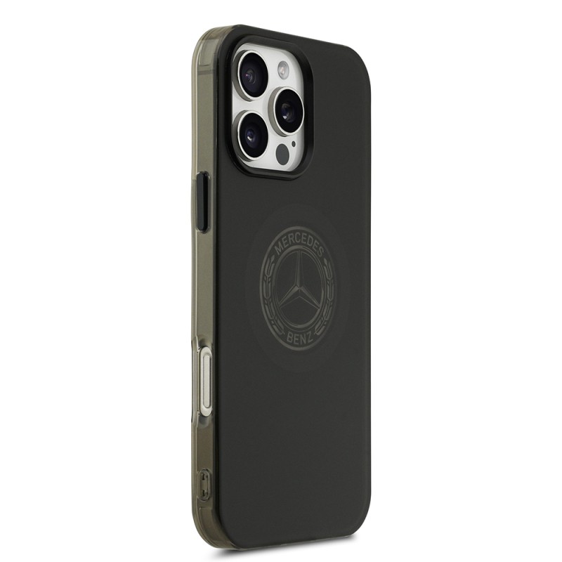 Apple iPhone 16 Pro Max Kılıf Mercedes Benz Orjinal Lisanslı M-safe Şarj Özellikli Buzlu PC Nostaljik Yıldız Dizayn Kapak - 5