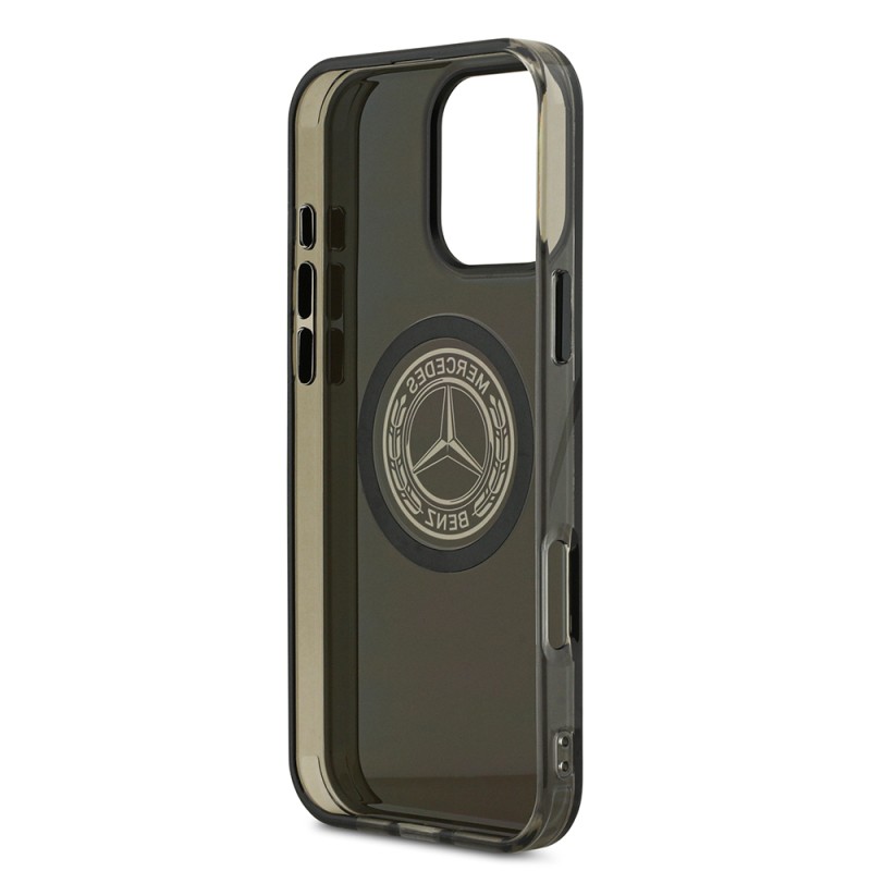 Apple iPhone 16 Pro Max Kılıf Mercedes Benz Orjinal Lisanslı M-safe Şarj Özellikli Buzlu PC Nostaljik Yıldız Dizayn Kapak - 8