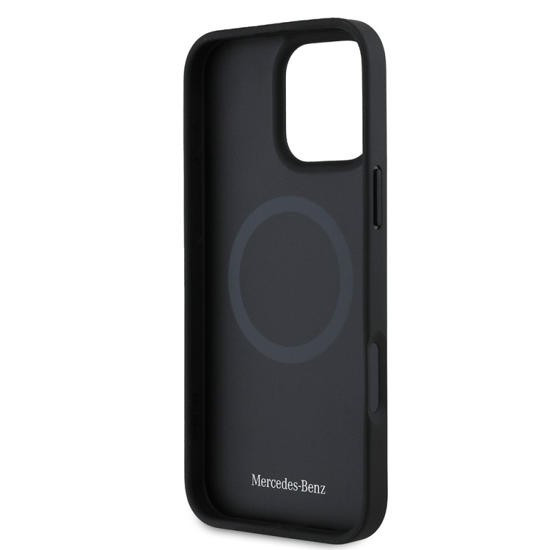 Apple iPhone 16 Pro Max Kılıf Mercedes Benz Orjinal Lisanslı M-safe Şarj Özellikli Metal Yıldız Logolu Sade Pürüzsüz Deri Kapak - 8