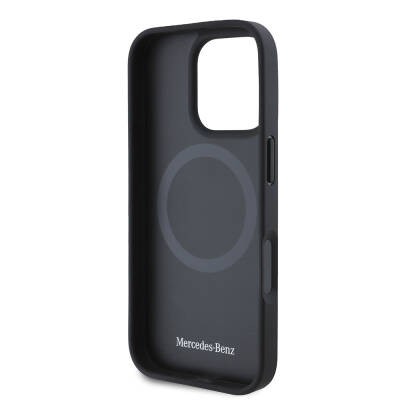 Apple iPhone 16 Pro Max Kılıf Mercedes Benz Orjinal Lisanslı M-safe Şarj Özellikli 3D Metal Logolu Wood Imitation Deri Kapak - 8