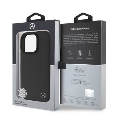 Apple iPhone 16 Pro Max Kılıf Mercedes Benz Orjinal Lisanslı M-safe Şarj Özellikli 3D Metal Logolu Wood Imitation Deri Kapak - 9