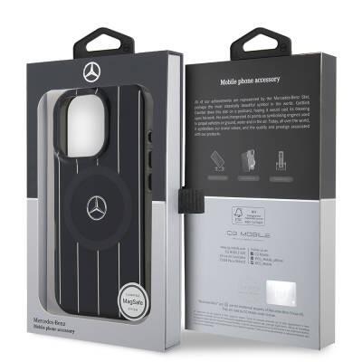 Apple iPhone 16 Pro Max Kılıf Mercedes Benz Orjinal Lisanslı M-safe Şarj Özellikli Çift Katmanlı Paralel Çizgi Desenli Kapak - 2