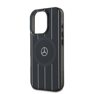 Apple iPhone 16 Pro Max Kılıf Mercedes Benz Orjinal Lisanslı M-safe Şarj Özellikli Çift Katmanlı Paralel Çizgi Desenli Kapak - 7