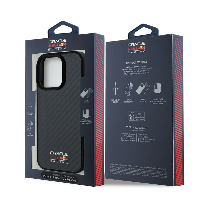 Apple iPhone 16 Pro Max Kılıf Redbull Orjinal Lisanslı M-safe Şarj Özellikli Karbon Fiber Tasarımlı Parlayan Logolu Kapak - 9